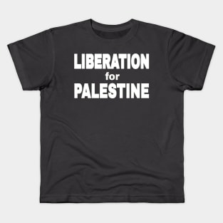 LIBERATION FOR PALESTINE - White - Back Kids T-Shirt